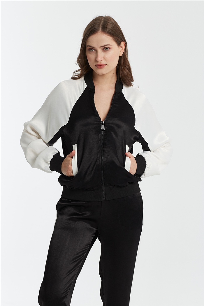 Nisan GARNİLİ BOMBER CEKET  SİYAH  N22-1296