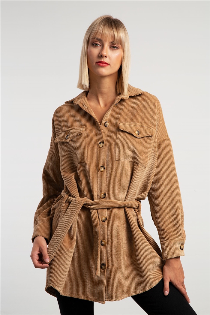 Nisan Kadife Gömlek  CAMEL  PT20-303