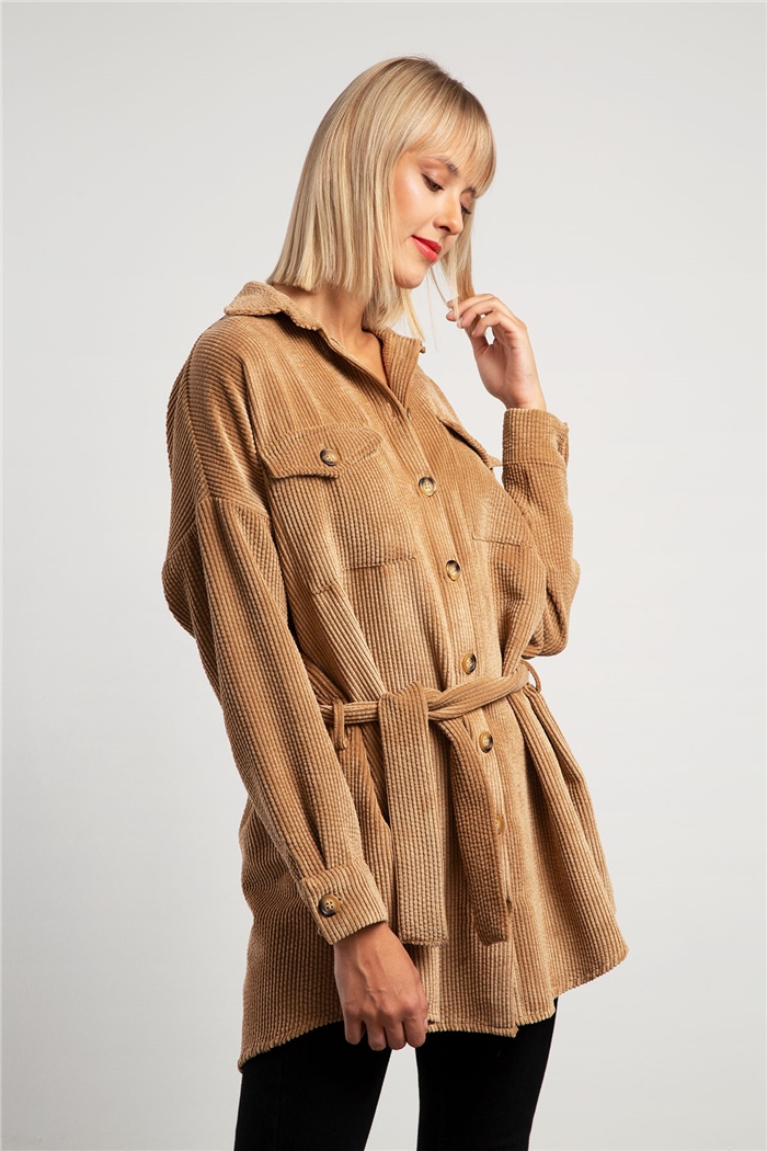 Nisan Kadife Gömlek  CAMEL  PT20-303
