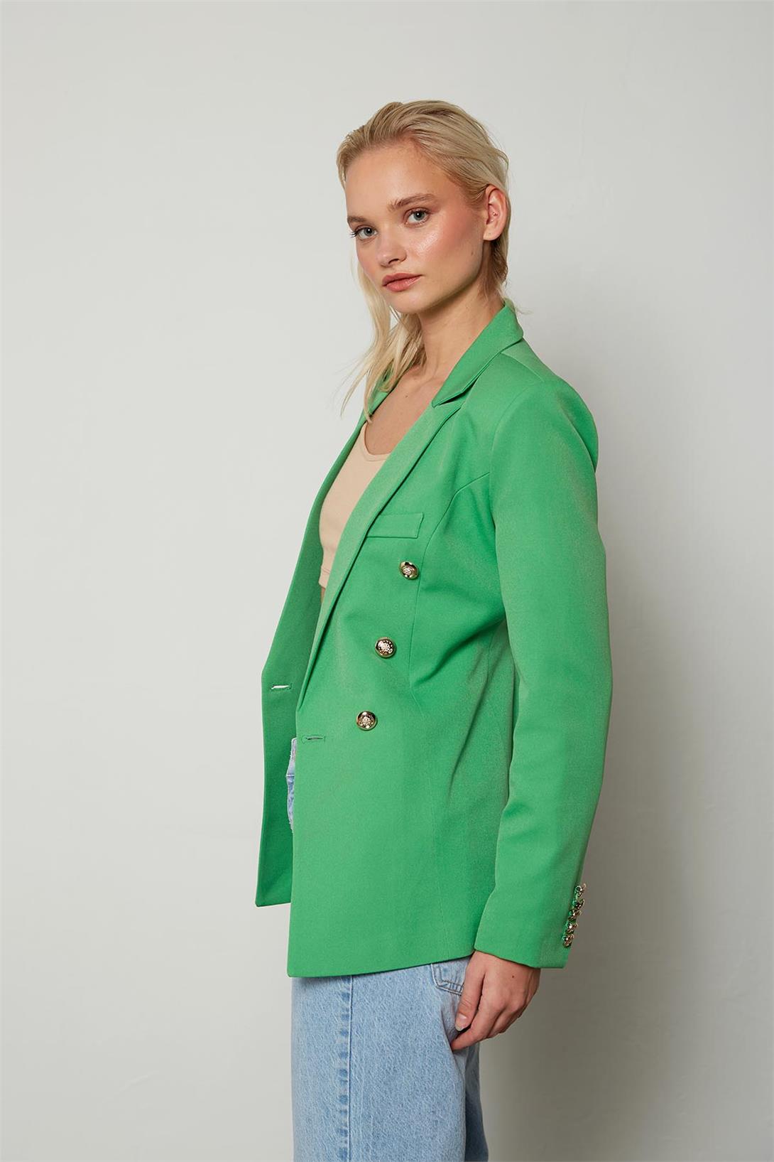 Nisan Kadın Kruvaze Blazer Ceket YEŞİL N23-1592