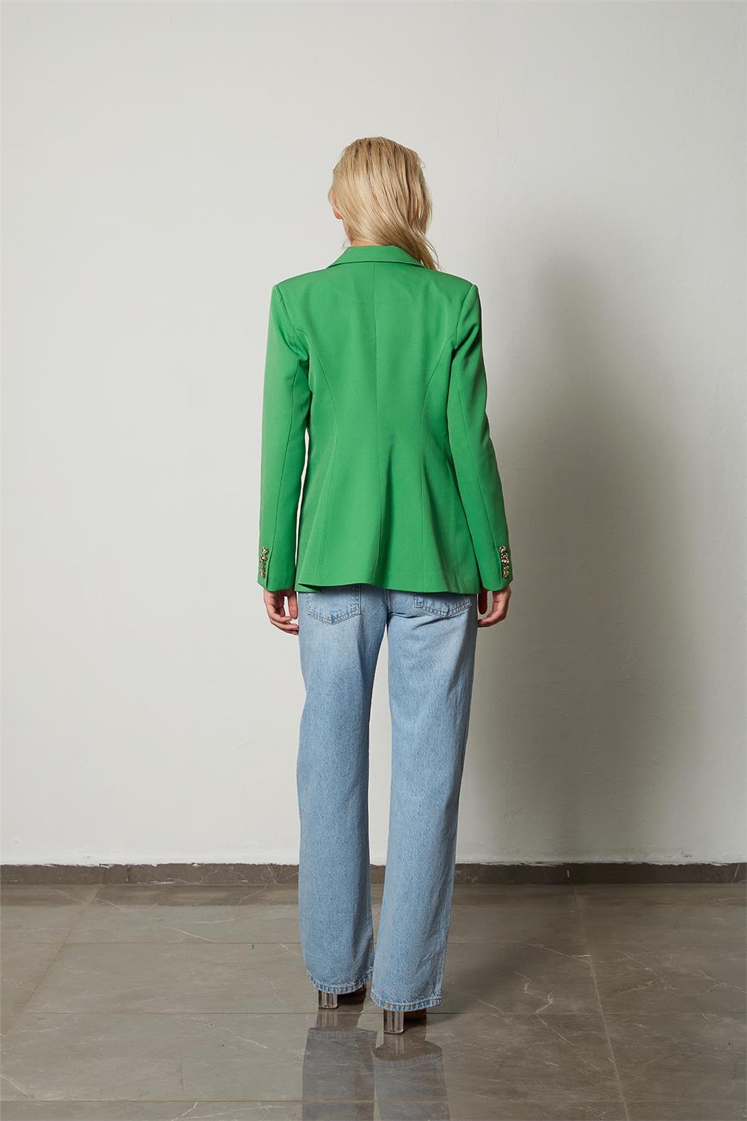 Nisan Kadın Kruvaze Blazer Ceket YEŞİL N23-1592