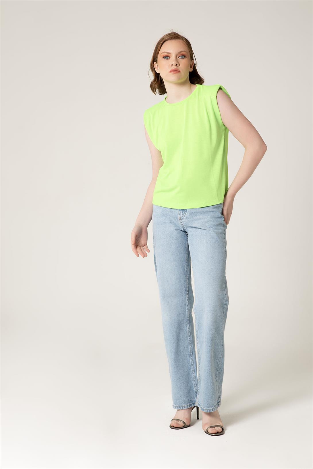 Nisan Kadın VATKALI T-SHIRT NEON YEŞİL N22-1325