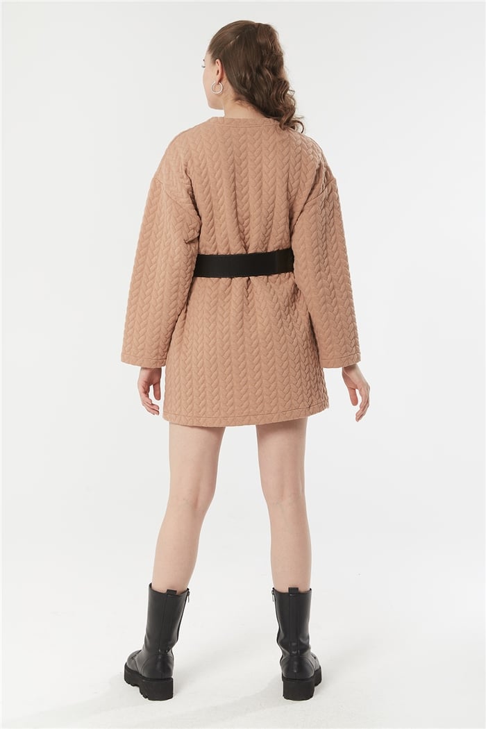 Nisan Kapitone Elbise  CAMEL  N22-1292