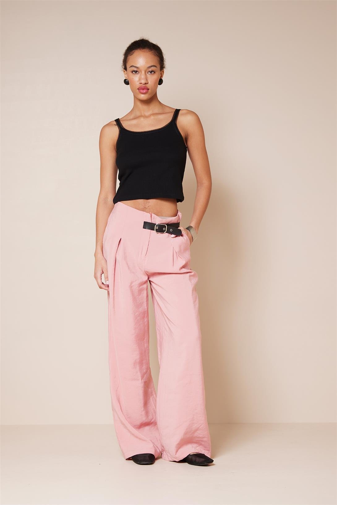 Nisan  KEMER DETAYLI PANTOLON ROSE N25-2088