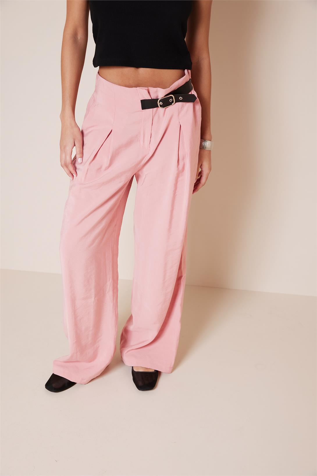 Nisan  KEMER DETAYLI PANTOLON ROSE N25-2088