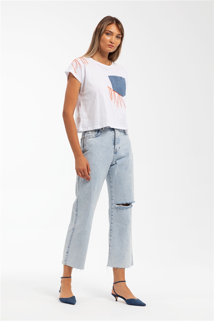 Nisan Kot Cepli Tshirt  BEYAZ  N21-1167