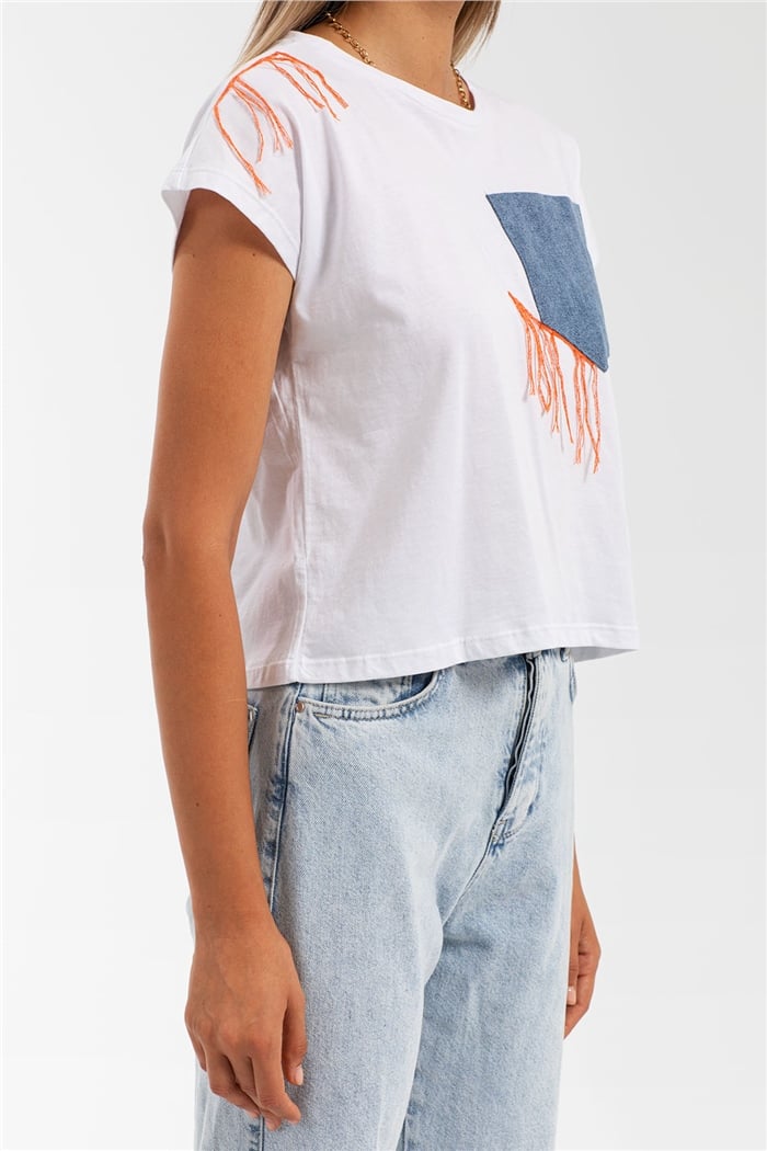 Nisan Kot Cepli Tshirt  BEYAZ  N21-1167
