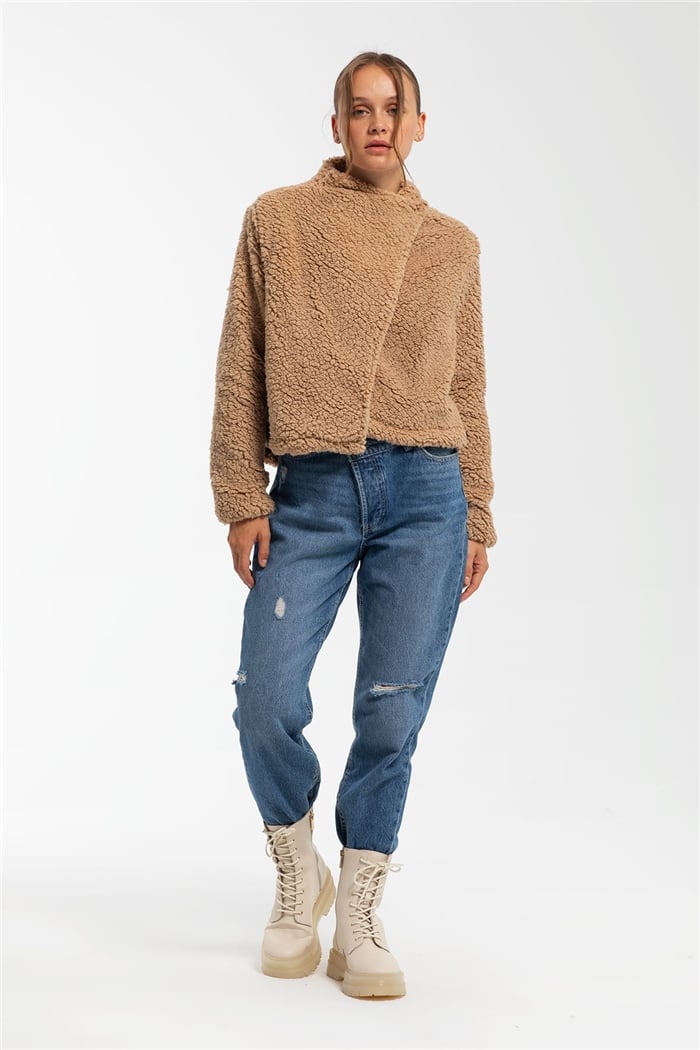 Nisan Kürklü Mont  CAMEL  N21-1234