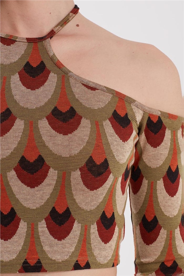 Nisan Omuz Dekolteli Bluz  CAMEL  N21-1265