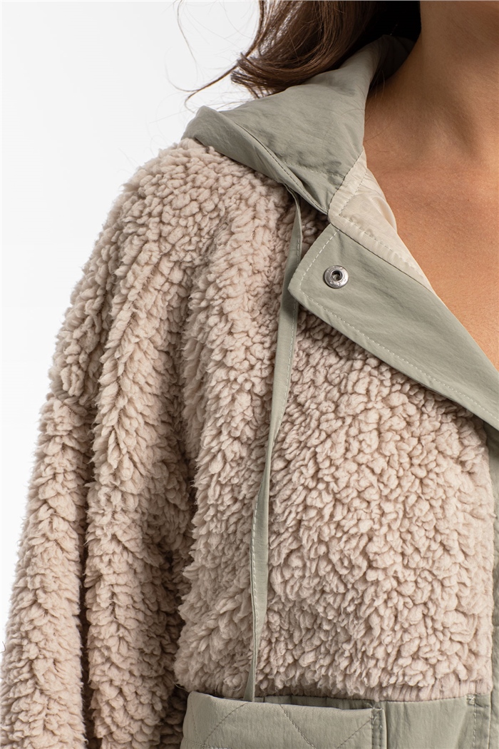 Nisan Peluş Mont  BEJ  N21-1233