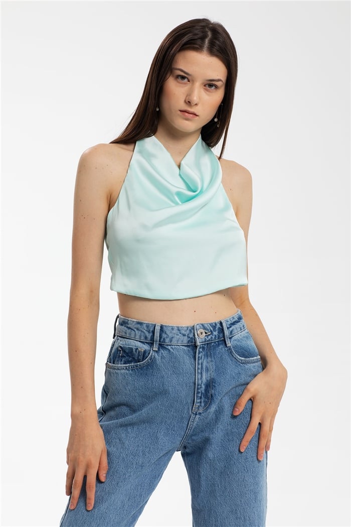 Nisan Saten Bluz  MİNT  N21-1204