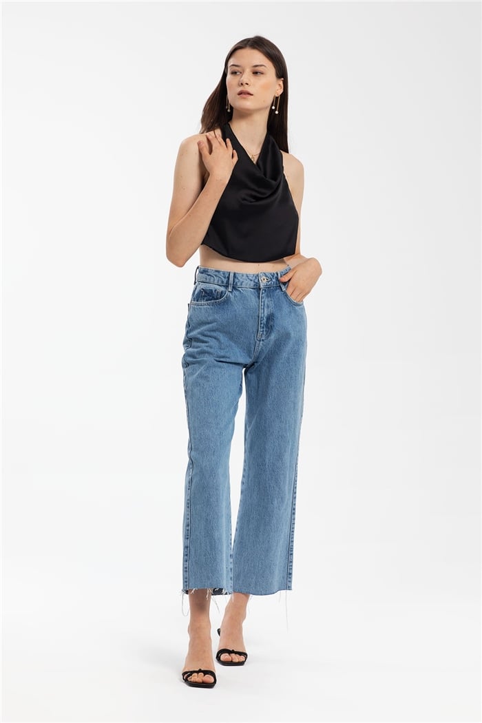 Nisan Saten Bluz  SİYAH  N21-1204
