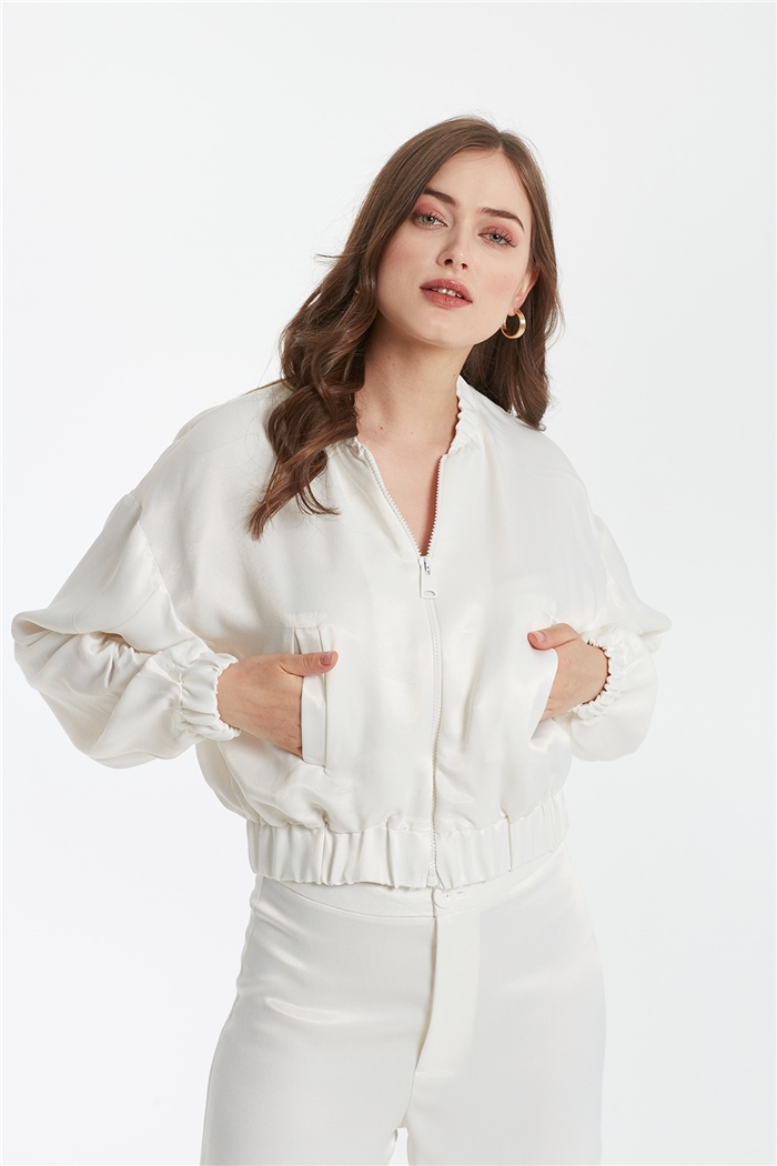 Nisan SATEN BOMBER CEKET  EKRU  N22-1301
