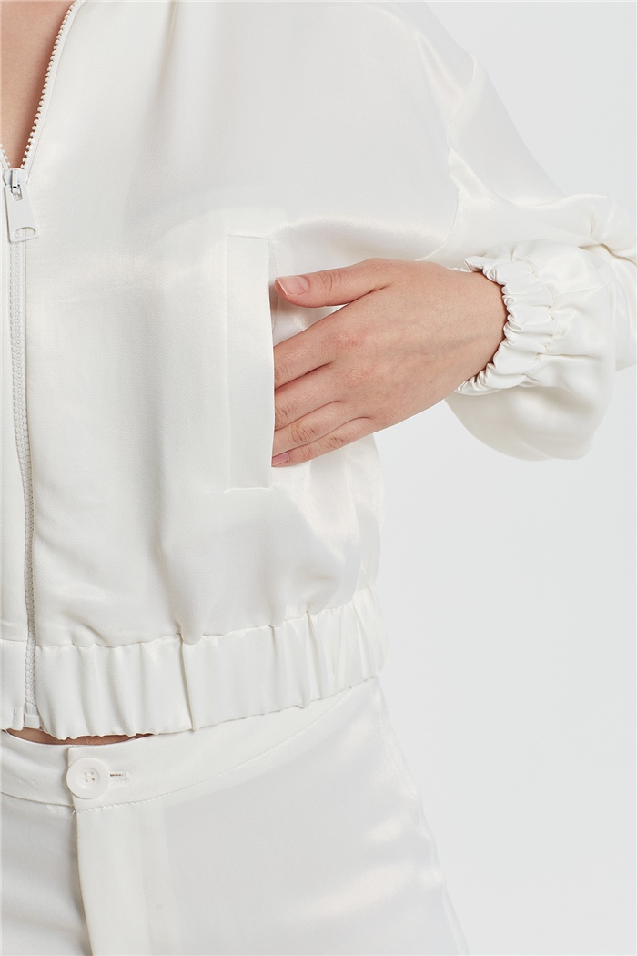 Nisan SATEN BOMBER CEKET  EKRU  N22-1301