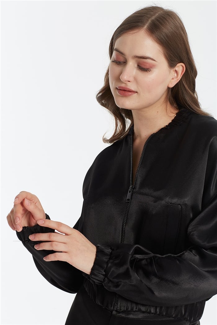 Nisan SATEN BOMBER CEKET  SİYAH  N22-1301