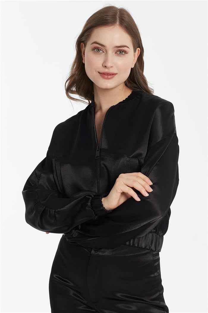 Nisan SATEN BOMBER CEKET  SİYAH  N22-1301