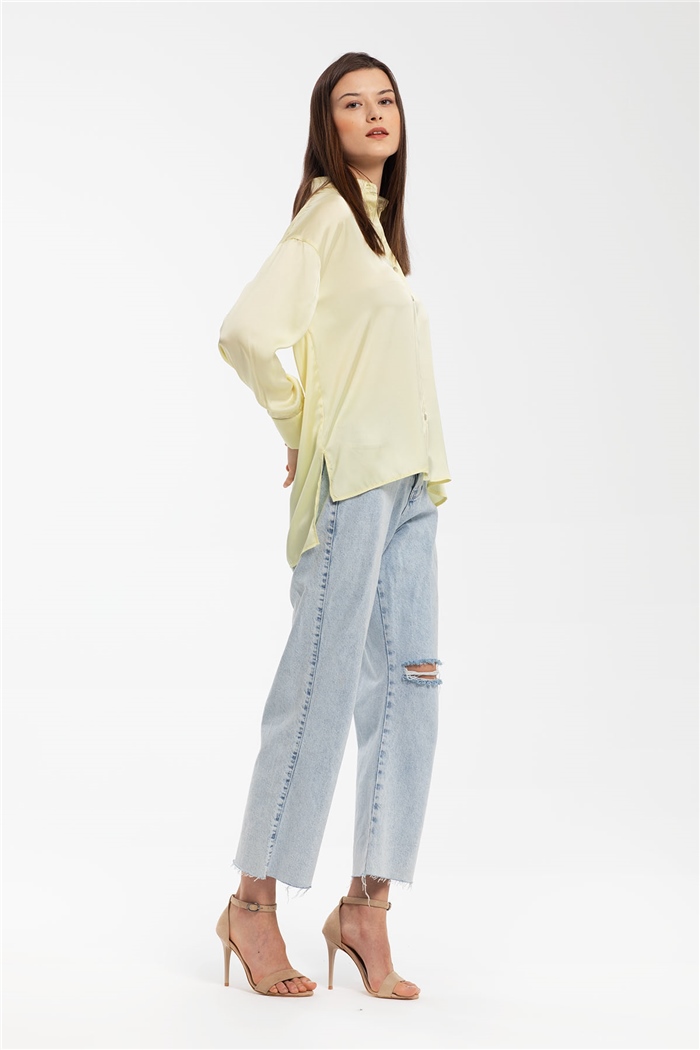 Nisan Saten Gömlek  SARI  N21-1206