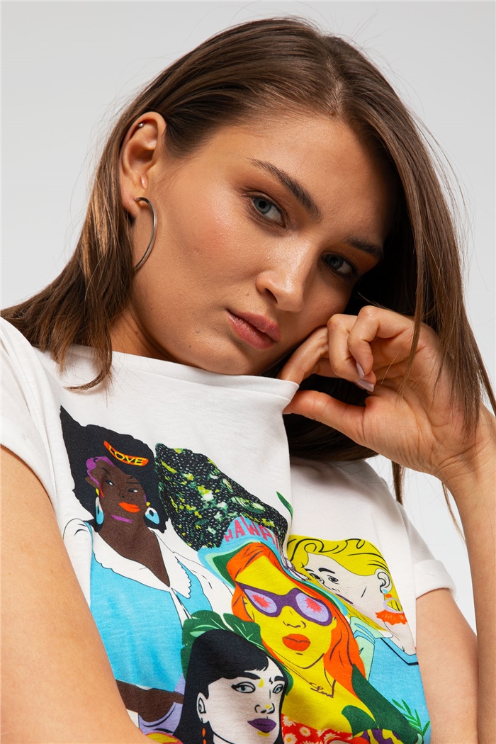 Nisan T-Shirt  EKRU  N21-1089
