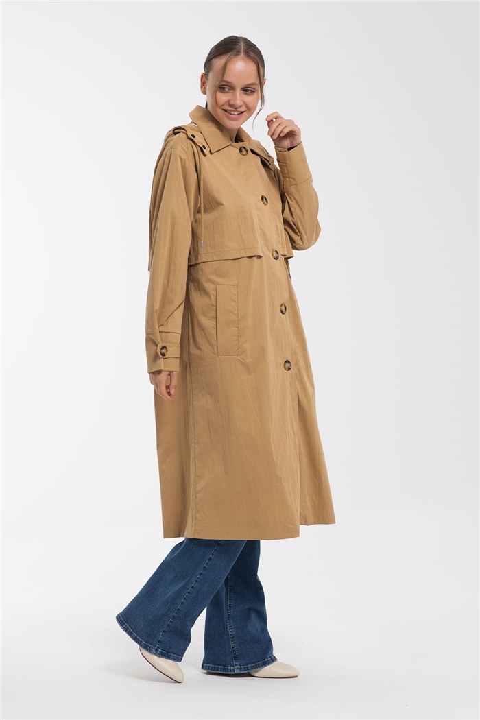 Nisan Uzun Trençkot  CAMEL  N21-1232