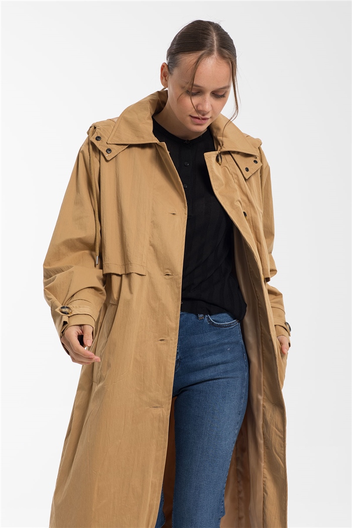 Nisan Uzun Trençkot  CAMEL  N21-1232