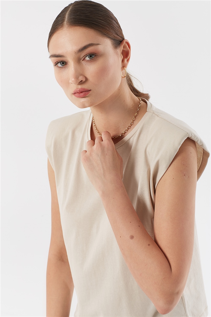 Nisan VATKALI T-SHIRT  BEJ  N22-1325