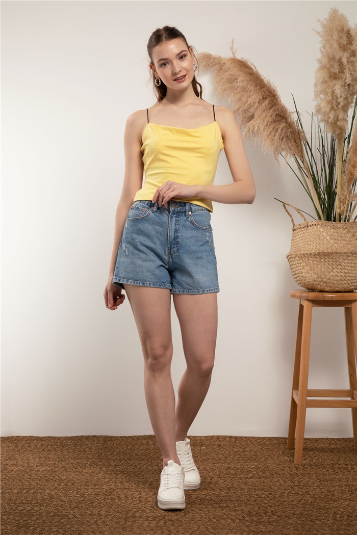 Avrile Askılı Bluz  SARI  A21-10373