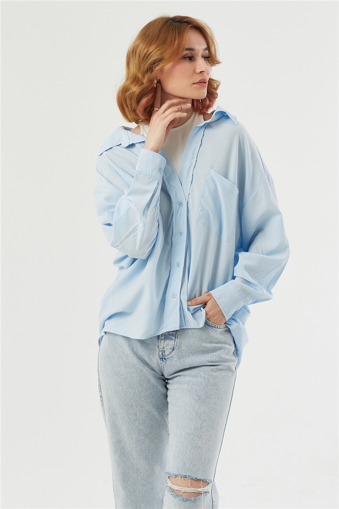 Avrile ATLETLİ GÖMLEK  BEBE MAVİ  A22-10536
