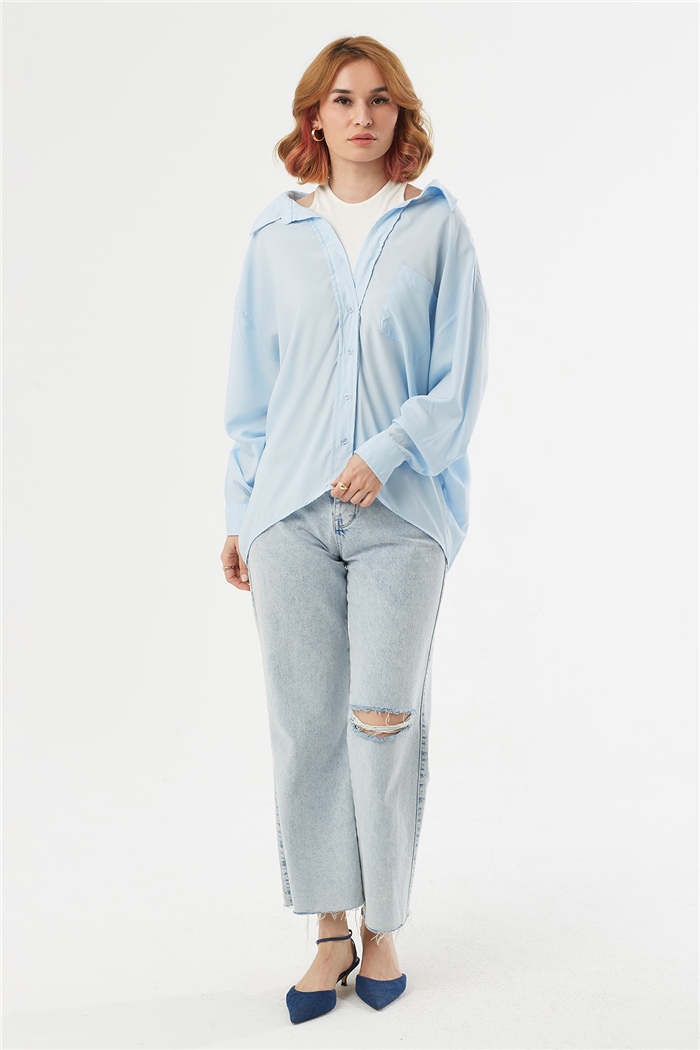 Avrile ATLETLİ GÖMLEK  BEBE MAVİ  A22-10536