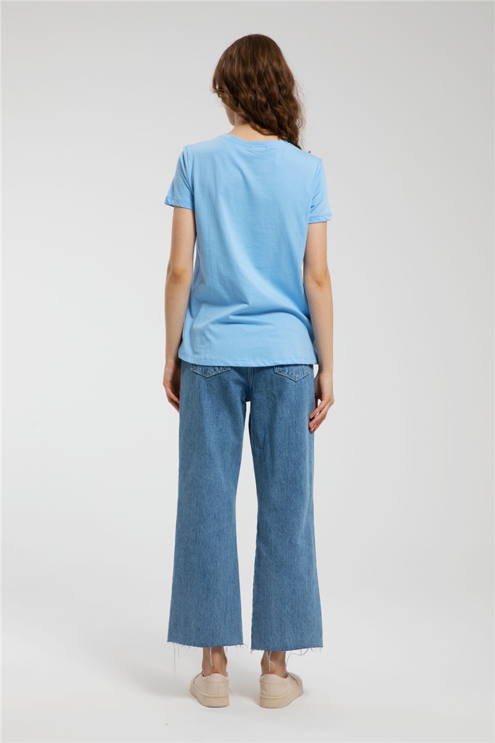 Avrile Ayıcık Baskılı T-Shirt  BEBE MAVİ  A21-10433