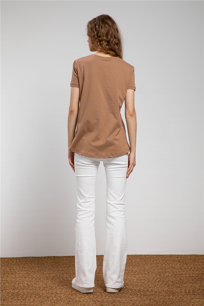 Avrile Ayıcık Baskılı T-Shirt  CAMEL  A21-10433