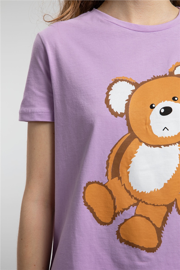 Avrile Ayıcık Baskılı T-Shirt  LİLA  A21-10433