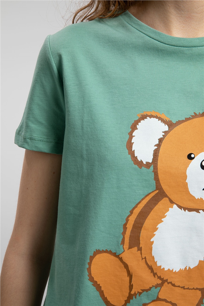 Avrile Ayıcık Baskılı T-Shirt  MİNT YEŞİLİ  A21-10433