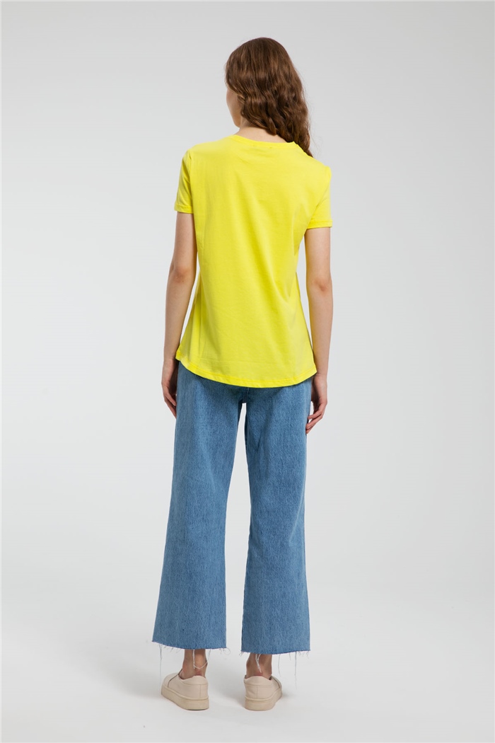 Avrile Ayıcık Baskılı T-Shirt  SARI  A21-10433