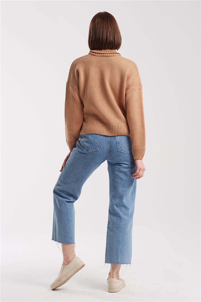Avrile Balıkçı Yaka Triko Kazak  CAMEL  A91930-S
