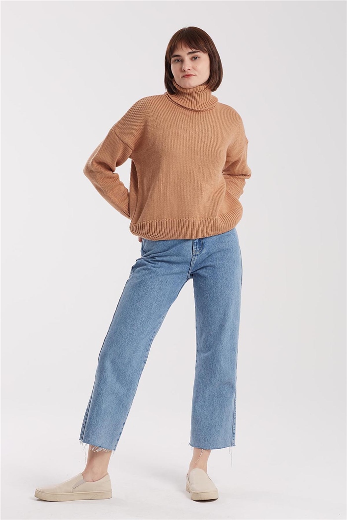 Avrile Balıkçı Yaka Triko Kazak  CAMEL  A91930-S
