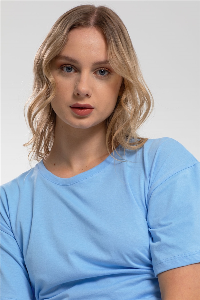 Avrile Beli Dekolteli Elbise  BEBE MAVİ  A21-10479