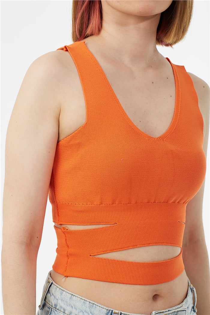 Avrile Beli Dekolteli Triko Atlet  ORANJ  A91725-S