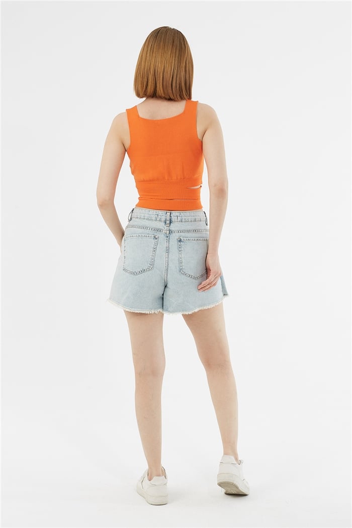 Avrile Beli Dekolteli Triko Atlet  ORANJ  A91725-S