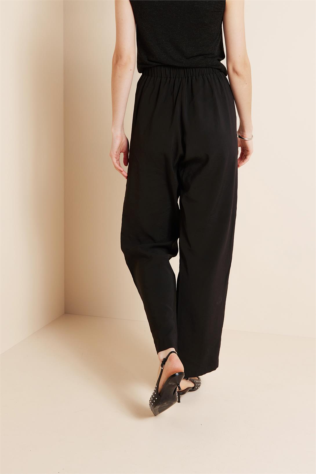 Avrile  BELİ LASTİKLİ PANTOLON SİYAH A25-10344