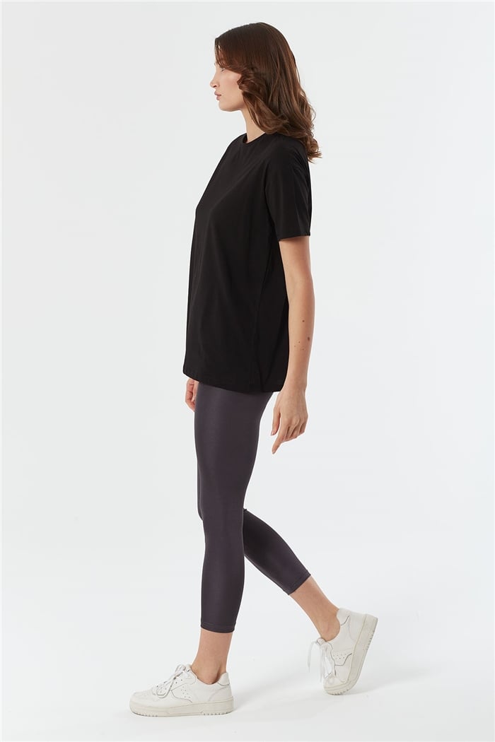 Avrile Bisiklet Yaka Basic Uzun T-shirt  SİYAH  A22-10531