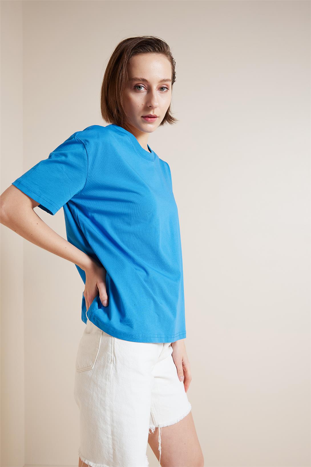 Avrile  BİSİKLET YAKA KISA KOLLU T-SHIRT KOYU MAVİ A25-10341