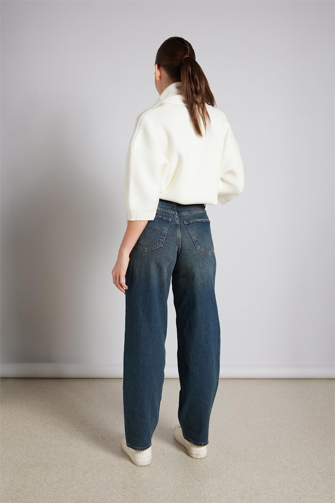Avrile  CEPLİ STRAIGHT FIT DENİM PANTOLON MAVİ AP25-776