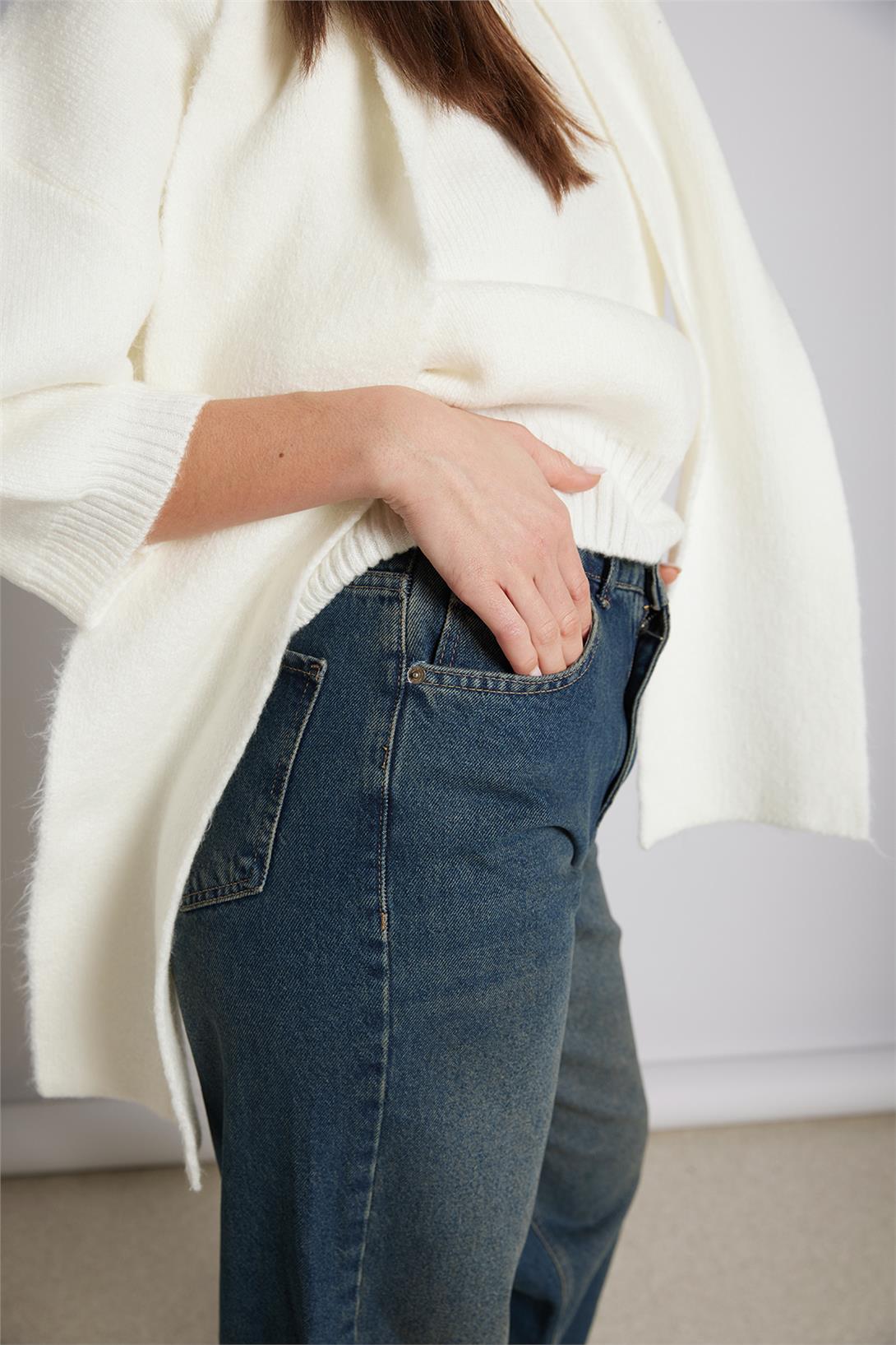 Avrile  CEPLİ STRAIGHT FIT DENİM PANTOLON MAVİ AP25-776