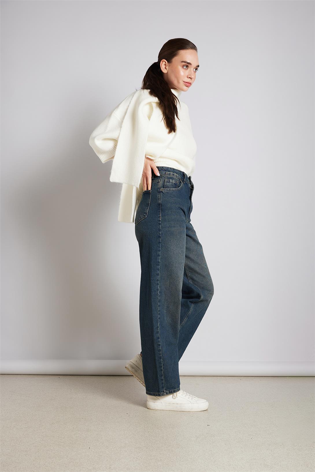 Avrile  CEPLİ STRAIGHT FIT DENİM PANTOLON MAVİ AP25-776