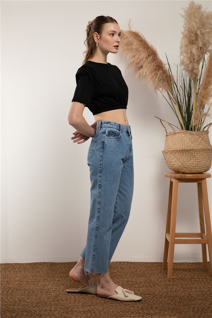 Avrile Crop T-Shirt  SİYAH  A21-10396