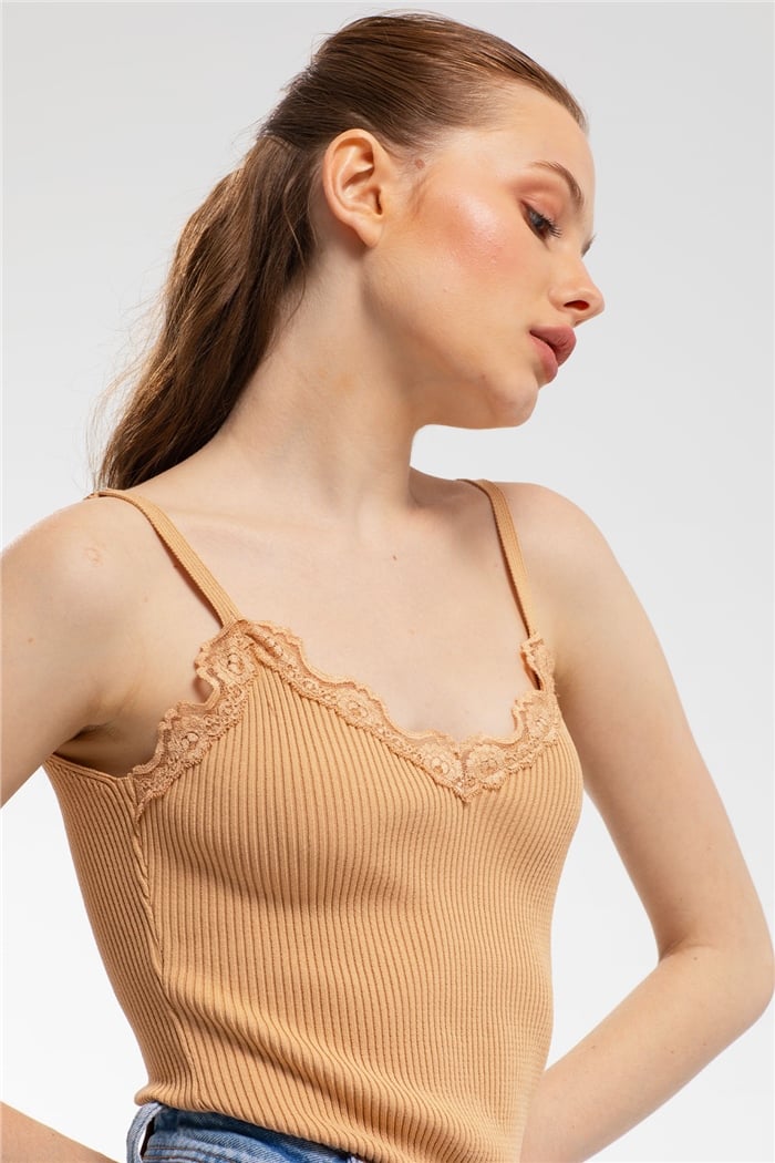 Avrile Dantelli Triko Zıbın  CAMEL  A91769-S