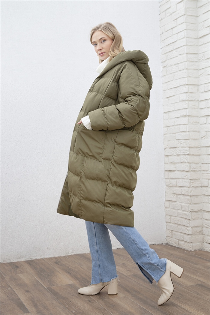 Avrile Dolumlu Şişme Mont  HAKİ  A20-10325
