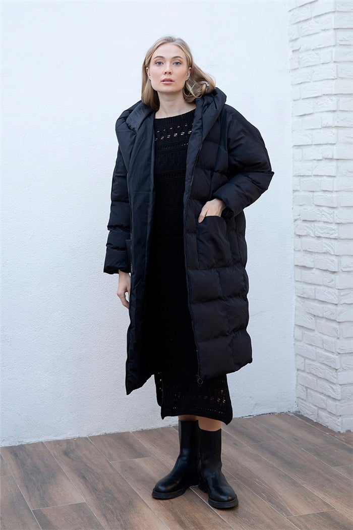 Avrile Dolumlu Şişme Mont  SİYAH  A20-10325