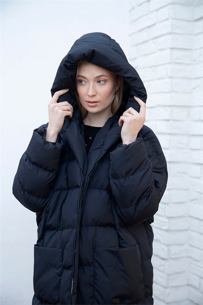 Avrile Dolumlu Şişme Mont  SİYAH  A20-10325