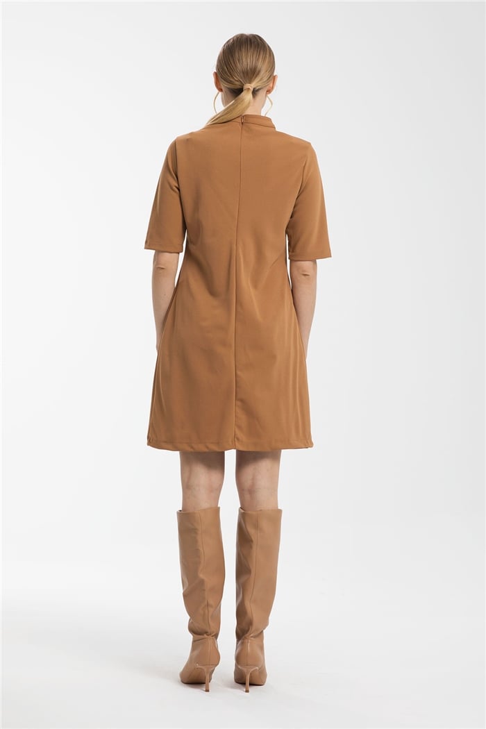 Avrile Düğmeli Elbise  CAMEL  A21-10518